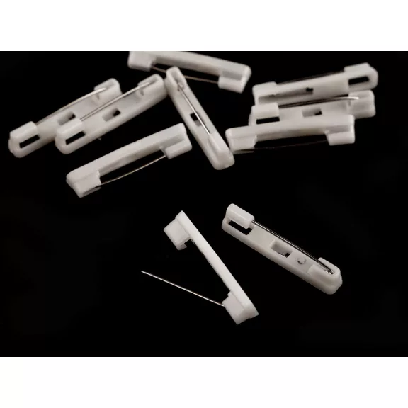 Brosstű kitűző alap 5x31 mm - fehér (10 db-os csomagolás) Brosstű kitűző alap 5x31 mm - fehér (10 db-os csomagolás)