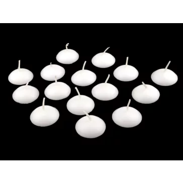   Úszógyertyák műanyag dobozban Ø4,5 cm 15 db - fehér matt (1 box)
