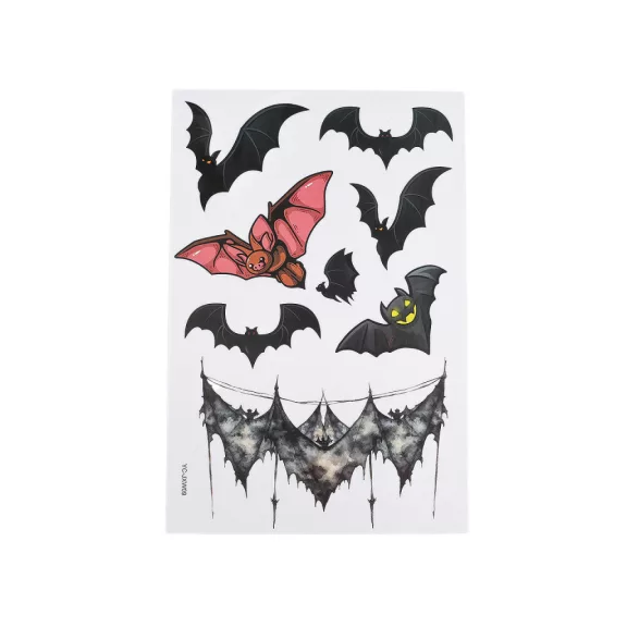 Halloween öntapadós fólia - 4 fekete denevér (5 card) Halloween öntapadós fólia - 4 fekete denevér (5 card)