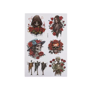   Halloween öntapadós fólia - 6 barnáspiros koponya (1 card)