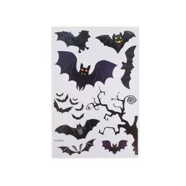 Halloween öntapadós fólia - 9 fekete denevér (5 card)