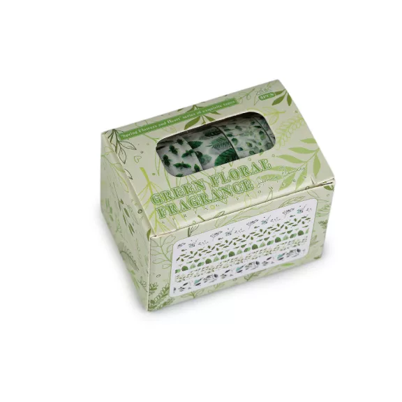 Washi dekoratív ragasztószalag keverék - 4 világoszöld (8 box) Washi dekoratív ragasztószalag keverék - 4 világoszöld (8 box)