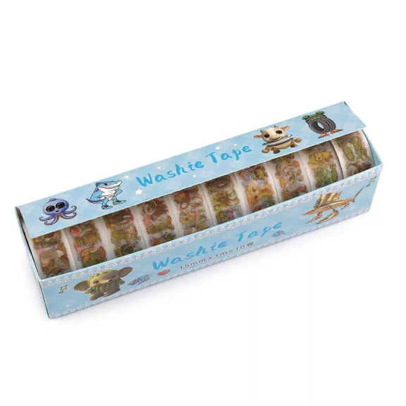 Washi dekorációs ragasztószalag készlet gyermek mintákkal - 2 mix szörnyecskék (3 box) Washi dekorációs ragasztószalag készlet gyermek mintákkal - 2 mix szörnyecskék (3 box)