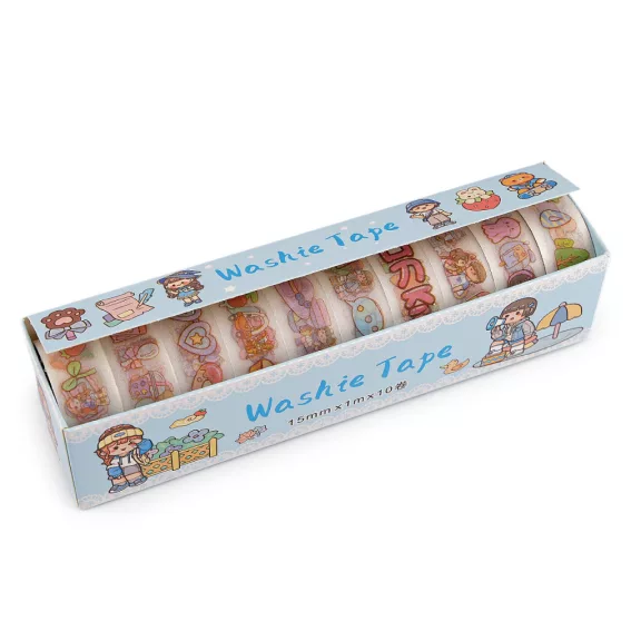 Washi dekorációs ragasztószalag készlet gyermek mintákkal - 3 mix kislány (3 box) Washi dekorációs ragasztószalag készlet gyermek mintákkal - 3 mix kislány (3 box)