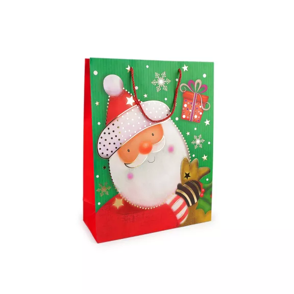 Karácsonyi ajándéktáska 30x39 cm - 3 zöld Santa (1 db-os csomagolás) Karácsonyi ajándéktáska 30x39 cm - 3 zöld Santa (1 db-os csomagolás)