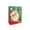 Karácsonyi ajándéktáska 30x39 cm - 3 zöld Santa (1 db-os csomagolás)
