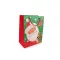 Karácsonyi ajándéktáska 18x23 cm - 3 zöld Santa (1 db-os csomagolás)