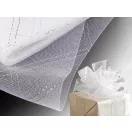 Lószőr merevítő lurexszel 16 cm széles - fehér ezüst
