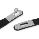 Öko-bőr táskazár 2x19 cm - fekete (1 pr)