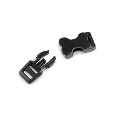Kutyacsont alakú műanyag tuk csat 10 mm - fekete (20 pr)