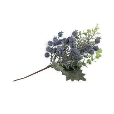 Mű áfonya ág bogyókkal - blue dark (1 db-os csomagolás)