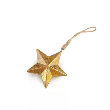   Felfüggeszthető csillag Ø 7 cm, 8 cm - 1 arany (1 db-os csomagolás)