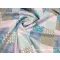 türkizkék, patchwork mintás pamutvászon