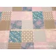 türkizkék, patchwork mintás pamutvászon