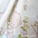 "Vidám maci" bordűrős halvány menta pamutvászon B4630 "Vidám maci" bordűrős halvány menta pamutvászon B4630