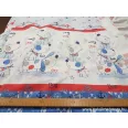 Nautical dogs border-print cotton fabric B4703