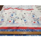 Nautical dogs border-print cotton fabric B4703