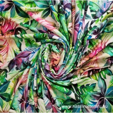 Multicoloured jungle cotton jersey - 0,4 metre - last piece