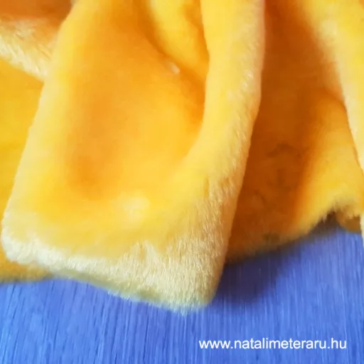 Sárga rövid szálú műszőrme csík 40 cm x 148 cm