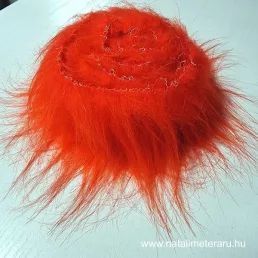 Piros hosszú szálú műszőrme csík  5 cm x 148 cm