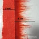 Piros hosszú szálú műszőrme csík  5 cm x 148 cm