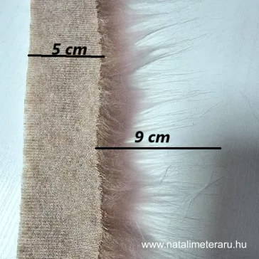 Púder hosszú szálú műszőrme csík 5 cm x 148 cm
