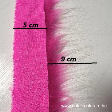 Pink hosszú szálú műszőrme csík 5 cm x 148 cm