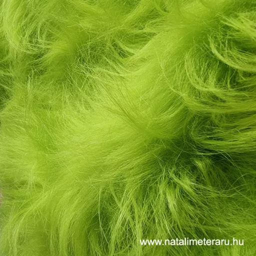 Grincs zöld hosszú szálú műszőrme csík 40 cm x 148 cm
