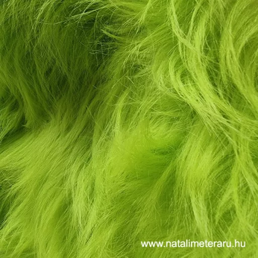 Grincs zöld hosszú szálú műszőrme csík 40 cm x 148 cm
