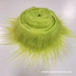 Grincs zöld hosszú szálú műszőrme csík 5 cm x 148 cm