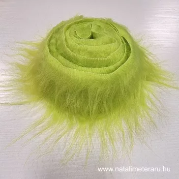Grincs zöld hosszú szálú műszőrme csík 5 cm x 148 cm