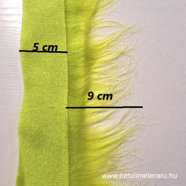 Grincs zöld hosszú szálú műszőrme csík 5 cm x 148 cm