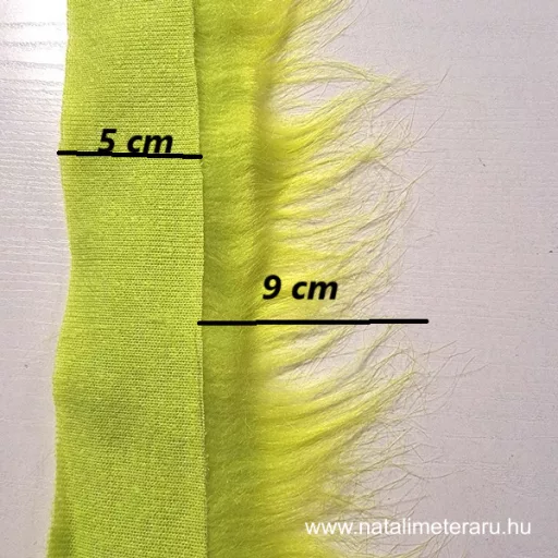 Grincs zöld hosszú szálú műszőrme csík 5 cm x 148 cm