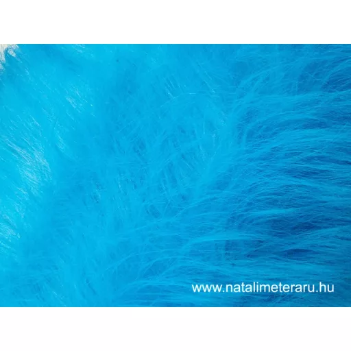 Melánzs türkizkék hosszú szálú műszőrme