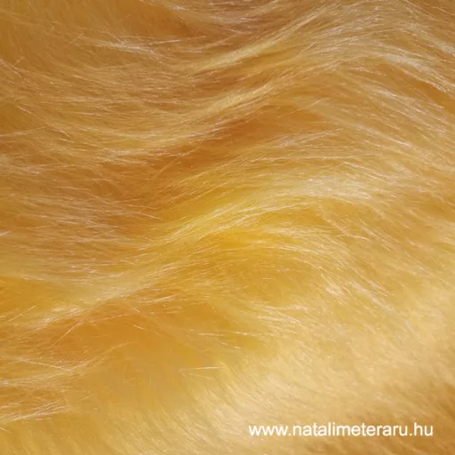Sárga hosszú szálú műszőrme csík  40 cm x 148 cm