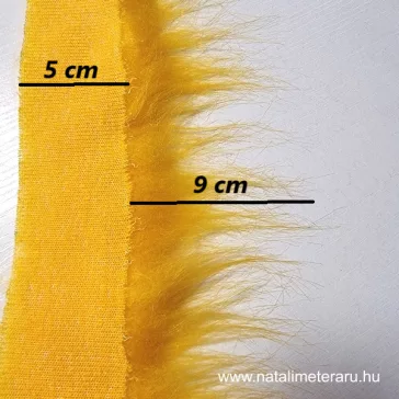 Sárga hosszú szálú műszőrme csík  5 cm x 148 cm