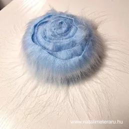 Világos kék hosszú szálú műszőrme csík 5 cm x 148 cm