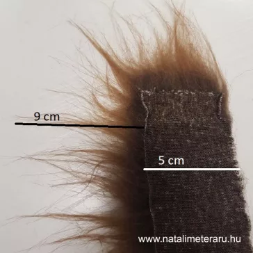   Vöröses barna hosszú szálú műszőrme csík 5 cm x 148 cm