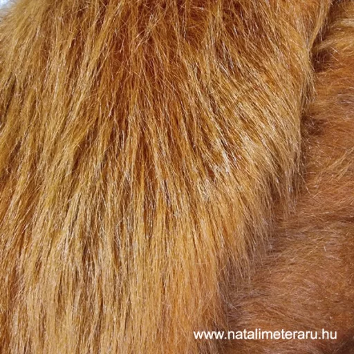 Terrakotta hosszú szálú műszőrme csík  30 cm x 148 cm
