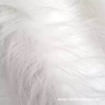 Törtfehér hosszú szálú műszőrme csík 40 cm x 148 cm