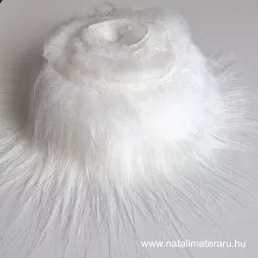 Törtfehér hosszú szálú műszőrme csík 5 cm x 148 cm