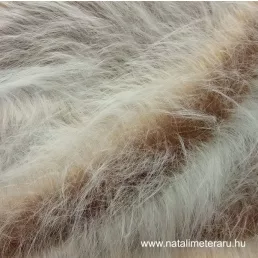 Melánzs bézs hosszú szálú műszőrme