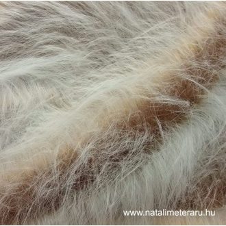 Melánzs bézs hosszú szálú műszőrme