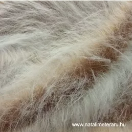   Melánzs bézs hosszú szálú műszőrme csík  30 cm x 148 cm