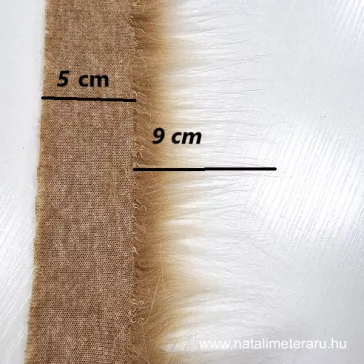  Melánzs bézs hosszú szálú műszőrme csík  5 cm x 148 cm