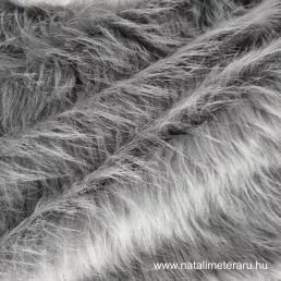 Melánzs szürke hosszú szálú műszőrme