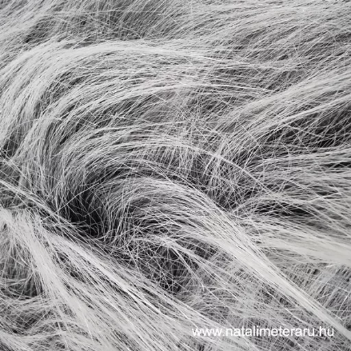 Melánzs szürke hosszú szálú műszőrme csík 30 cm x 148 cm