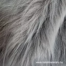 Füst szürke  hosszú szálú műszőrme
