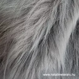   Füst szürke hosszú szálú műszőrme csík 20 cm x 148 cm
