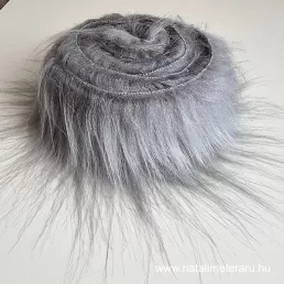Füst szürke hosszú szálú műszőrme csík 5 cm x 148 cm